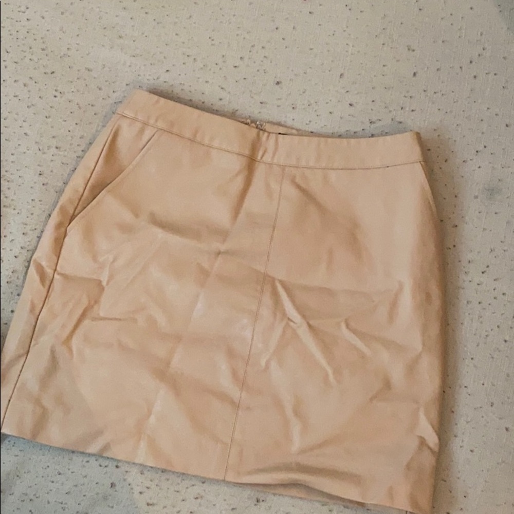 leather peach skirt